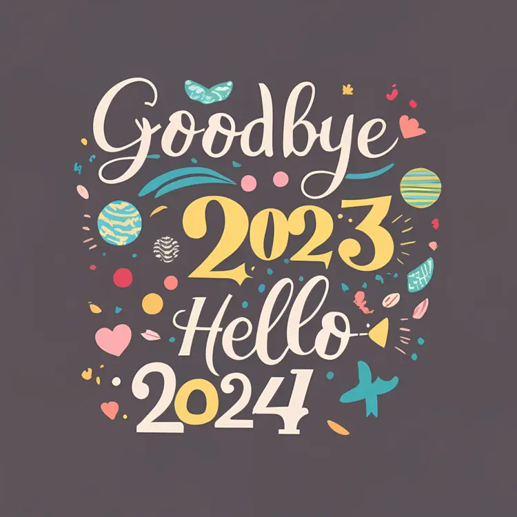 Goodbye 2023 Hello 2024 Greeting
