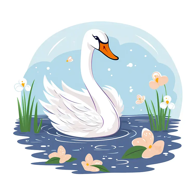 Graceful Swan in a Serene Lake