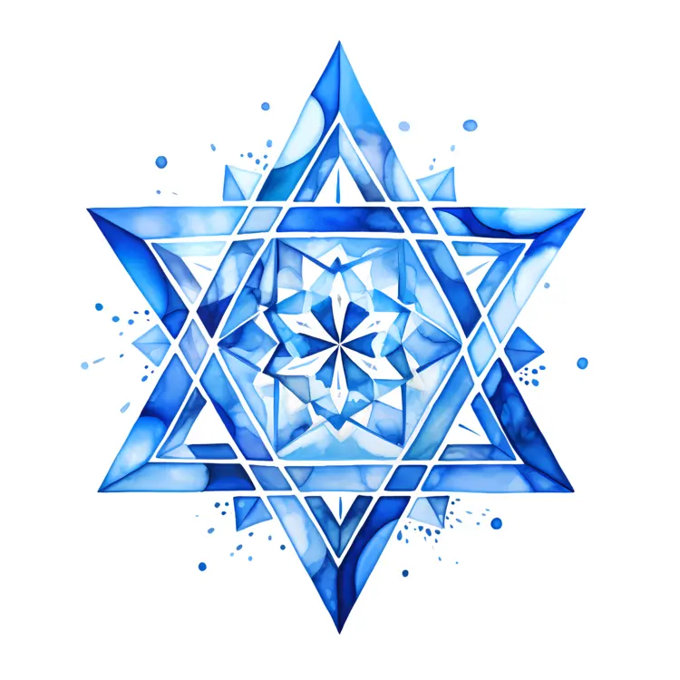 Intricate Blue Geometric Star Design