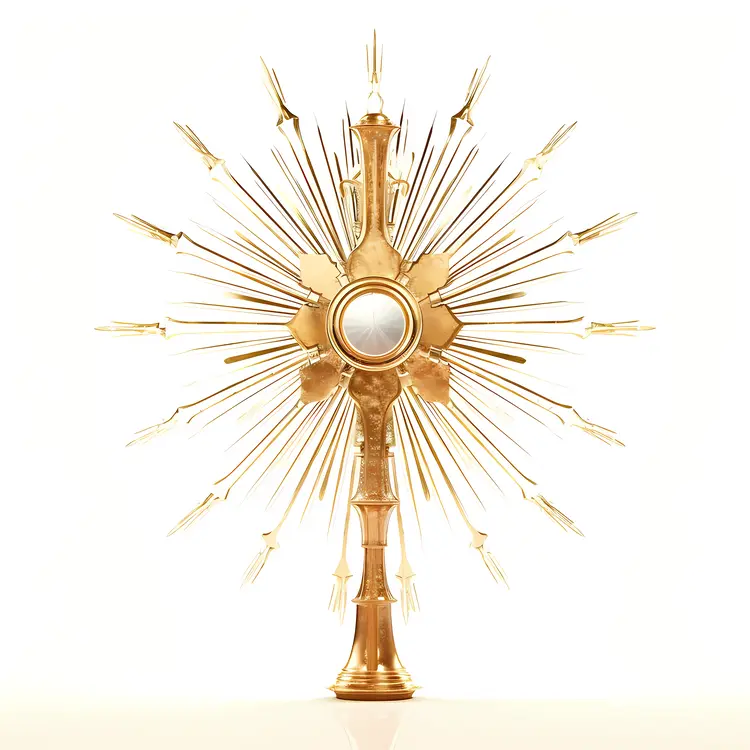 Detailed Golden Monstrance with Sunburst