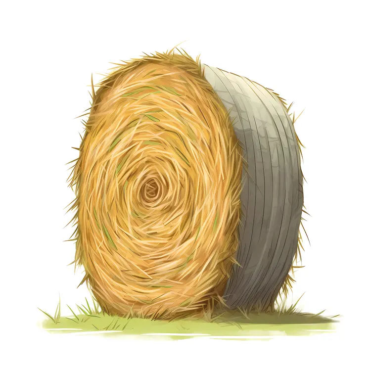 Hay Bale Illustration for Farming and Agriculture