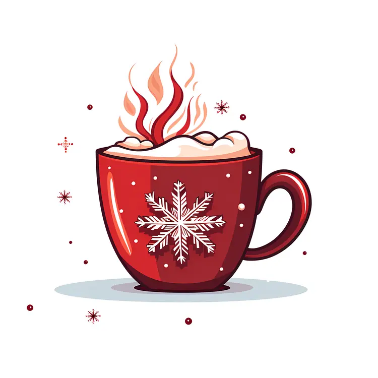Red Cup with Snowflake and Whipped Cream