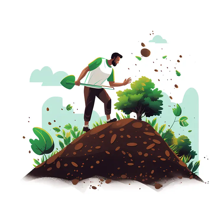 Gardener Planting in Soil