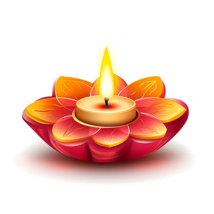 Red Candle with Petals