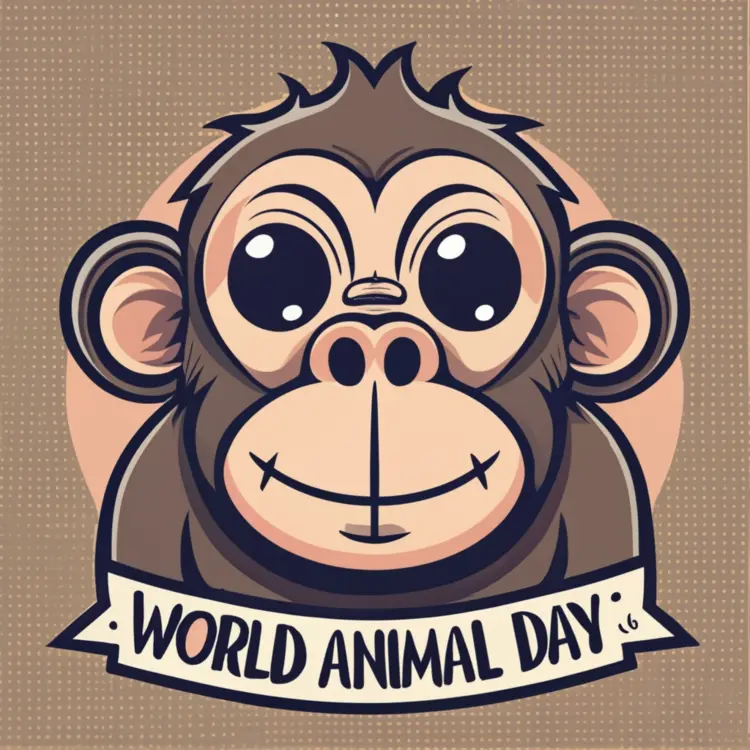 World Animal Day with Cute Monkey