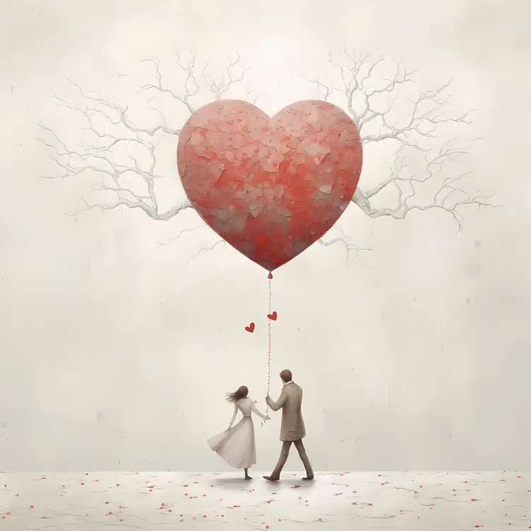 Couple with Heart Balloon