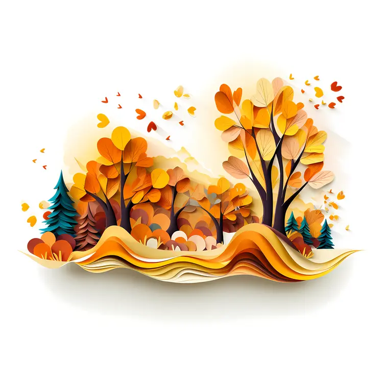 Colorful Autumn Trees in a Forest