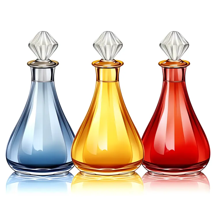Elegant Perfume Bottles in Various Colors