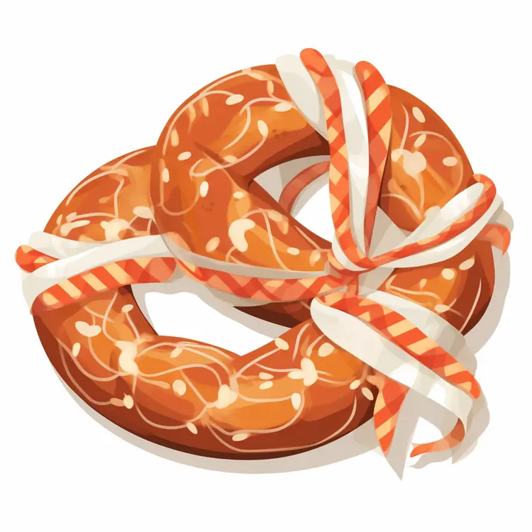 Delicious Pretzel with Decorative Ribbon