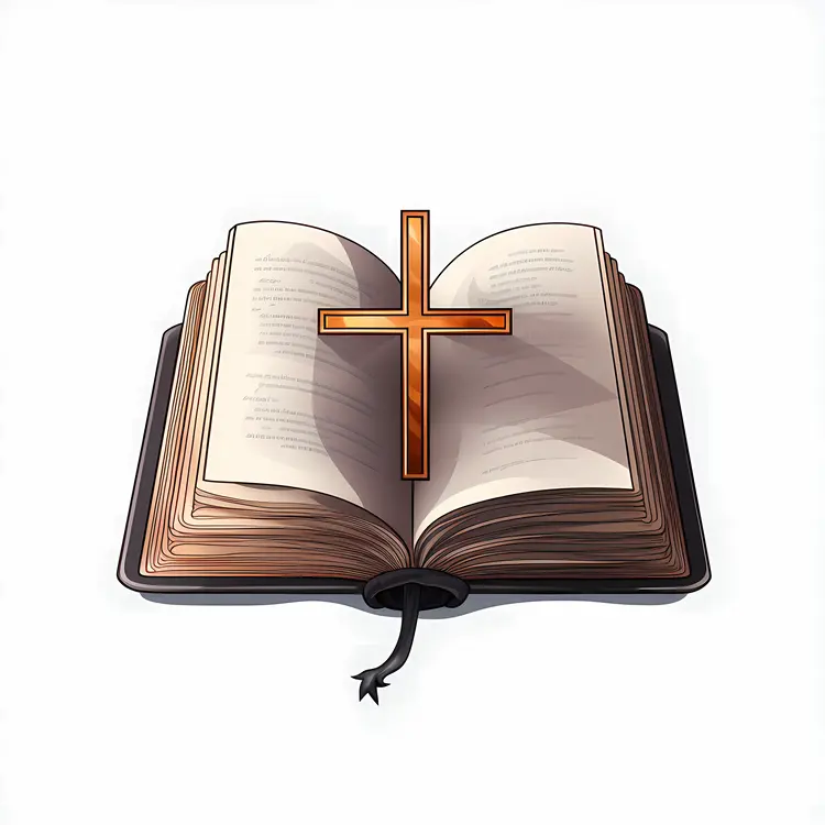 Open Bible with Golden Cross
