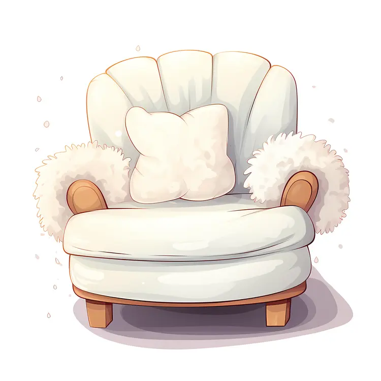 Cozy White Armchair with Cushion for Comfort