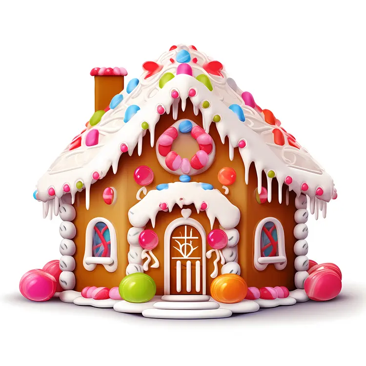 Gingerbread house with candy decorations