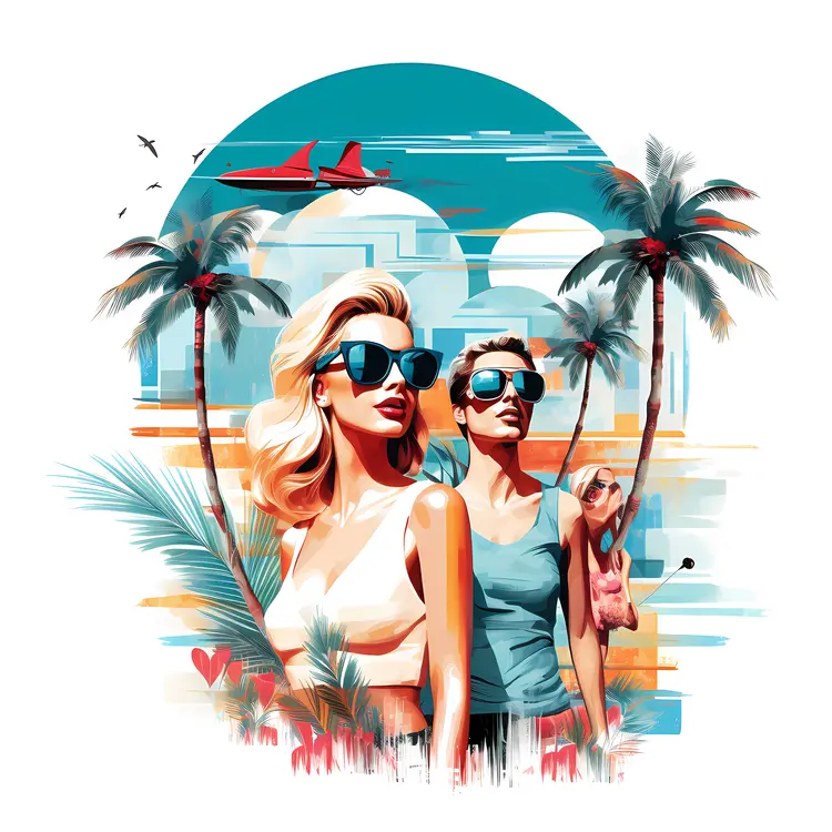 Cool Sunglasses on a Tropical Beach