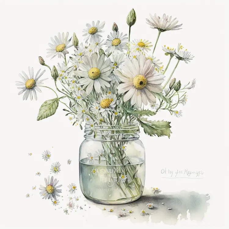 Beautiful Daisies in a Jar for Home Decor
