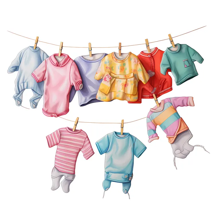Colorful background of children's clothing and accessories for rainy days