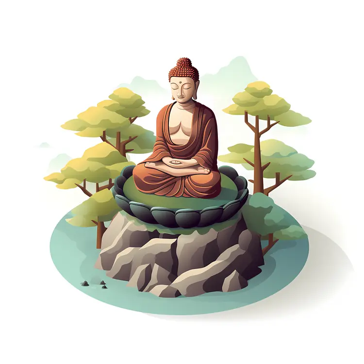 Buddha Statue in Serene Nature