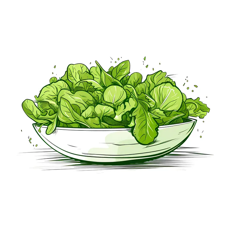 Fresh Green Lettuce in a Bowl