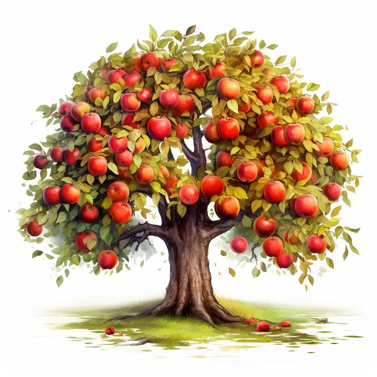 Apple Tree with Large Red Apples