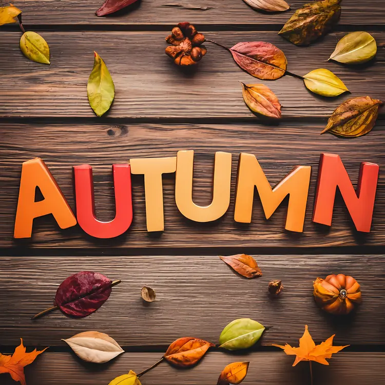 Autumn Sign with Leaves