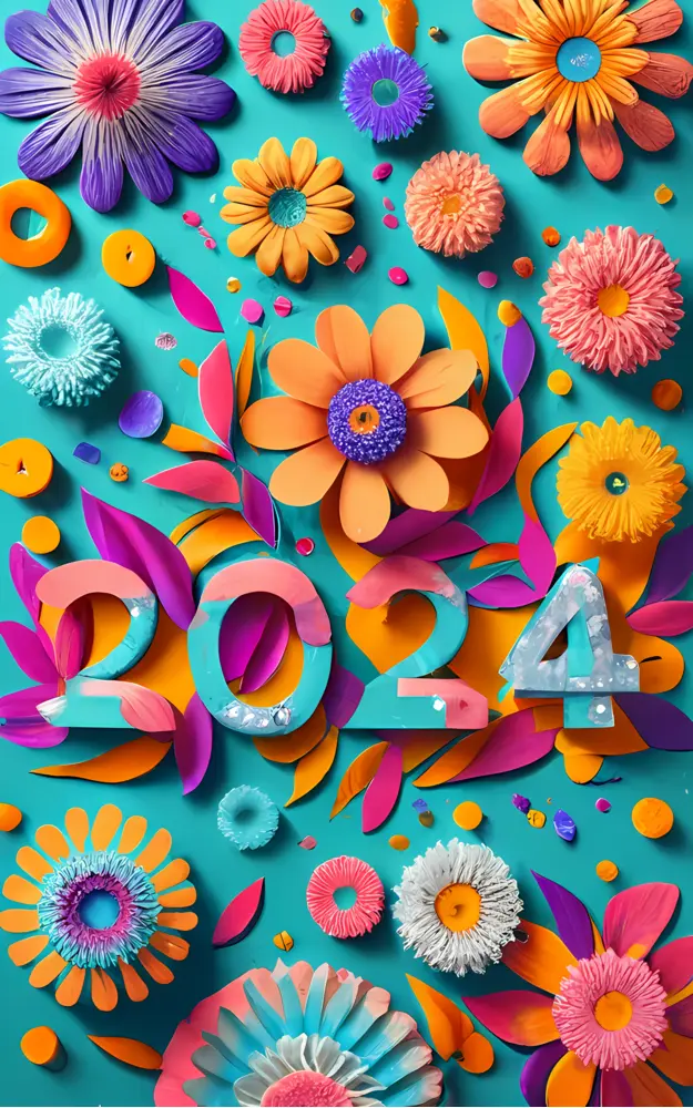 Vibrant Floral 2024 Greeting