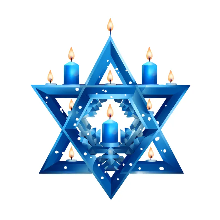 Blue Star with Candles for Holiday Decoration