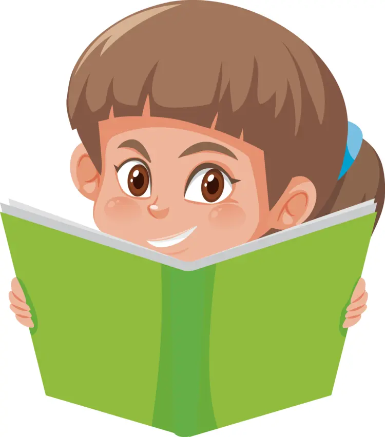 Girl Reading a Green Book