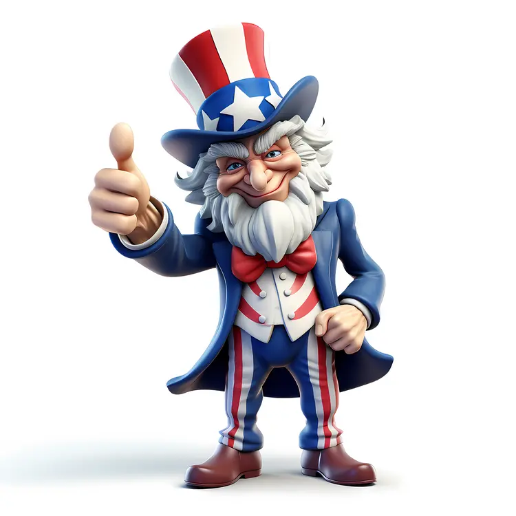 Patriotic Uncle Sam Character Illustration