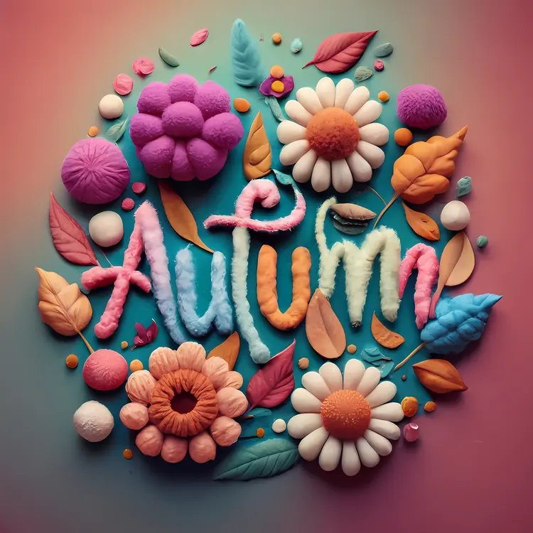 Colorful Autumn Flowers and Leaves