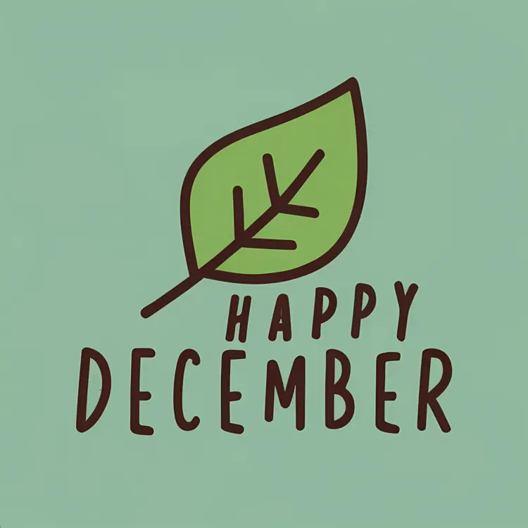 Leaf with Happy December
