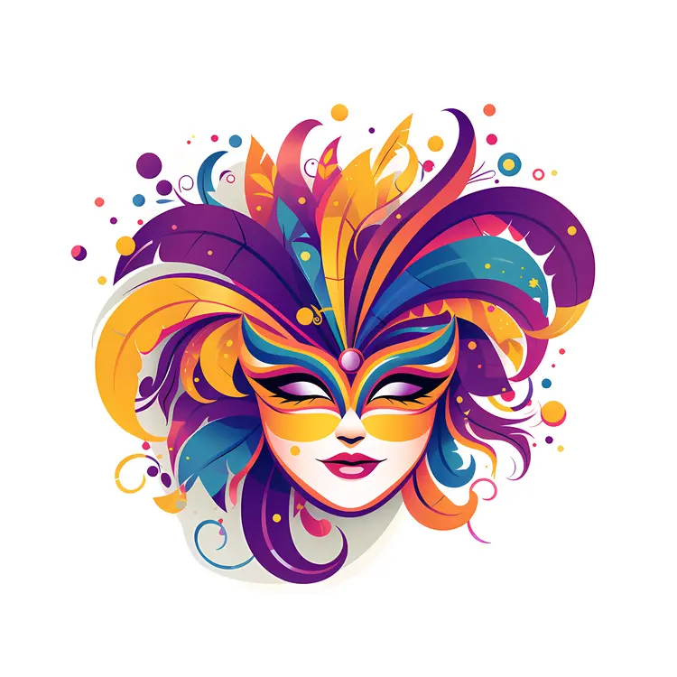 Festive Carnival Mask with Feathers