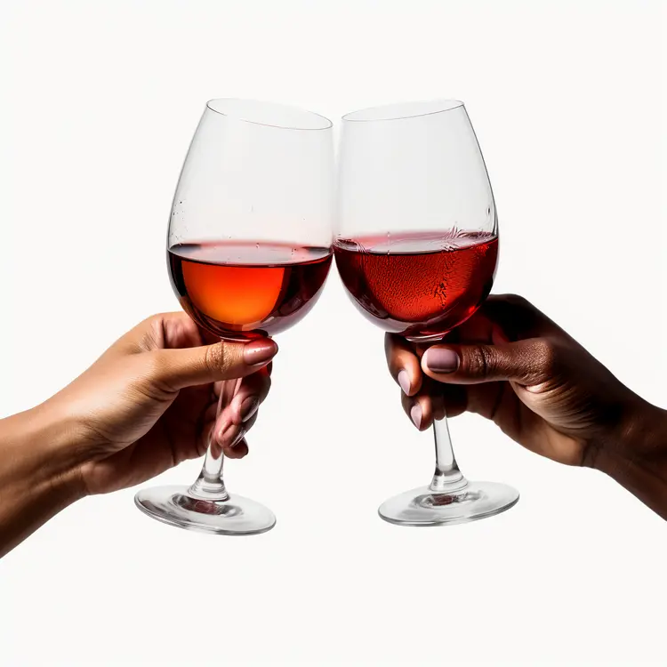 Toasting with Red Wine Glasses
