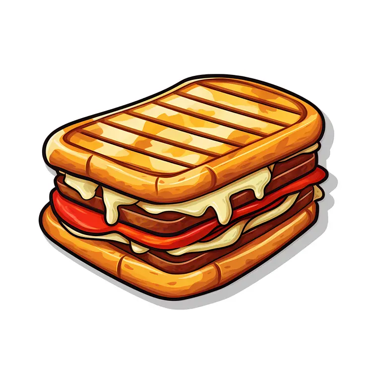 Delicious Grilled Cheese Sandwich Illustration
