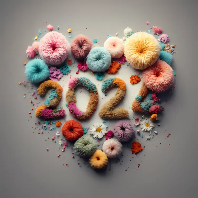 2023 Text with Flowers and Heart