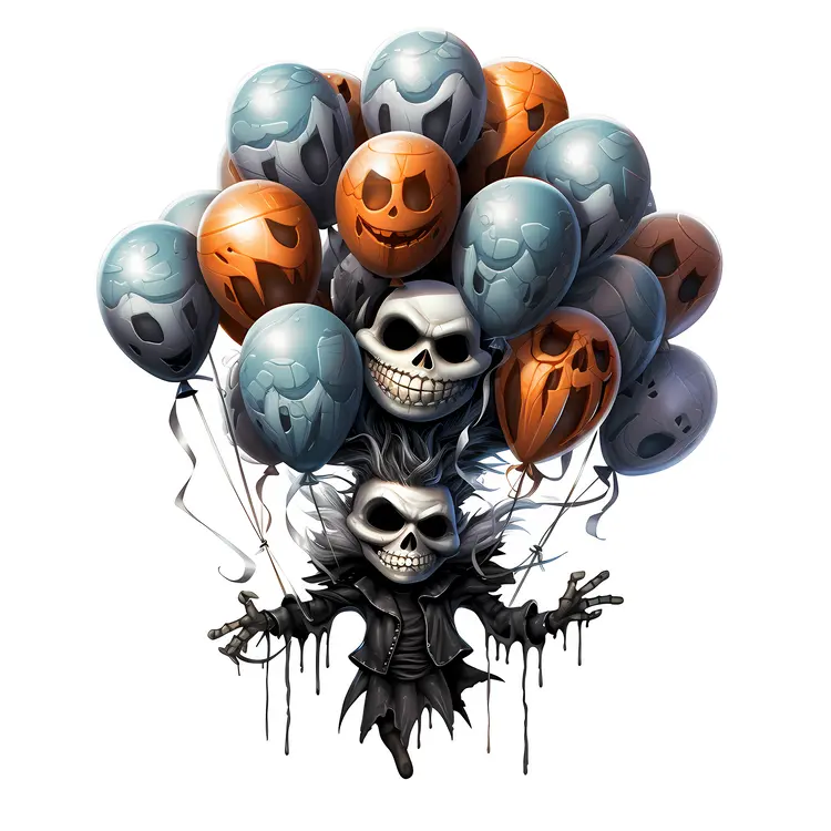 Skull and Pumpkin Balloons for Halloween