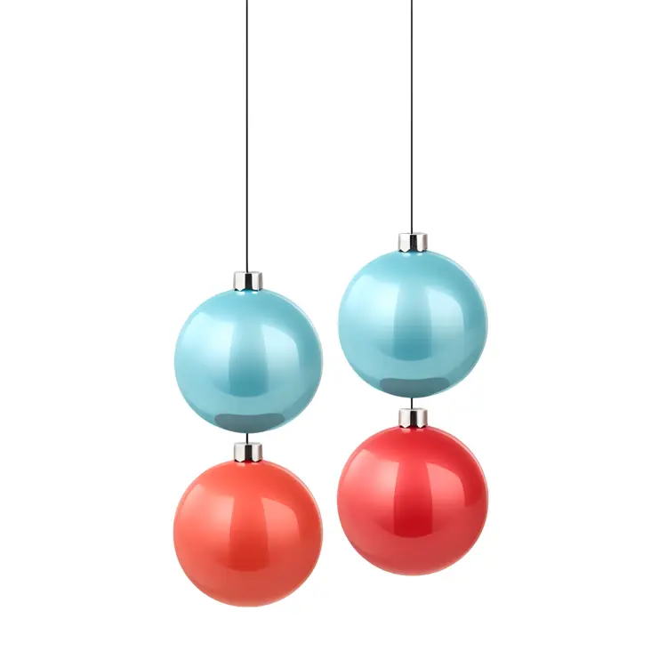 Blue and Red Christmas Ornaments for Festive Decoration