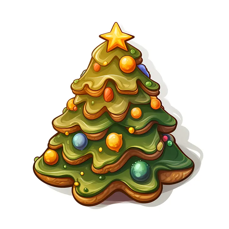 Decorated Christmas Tree with Star
