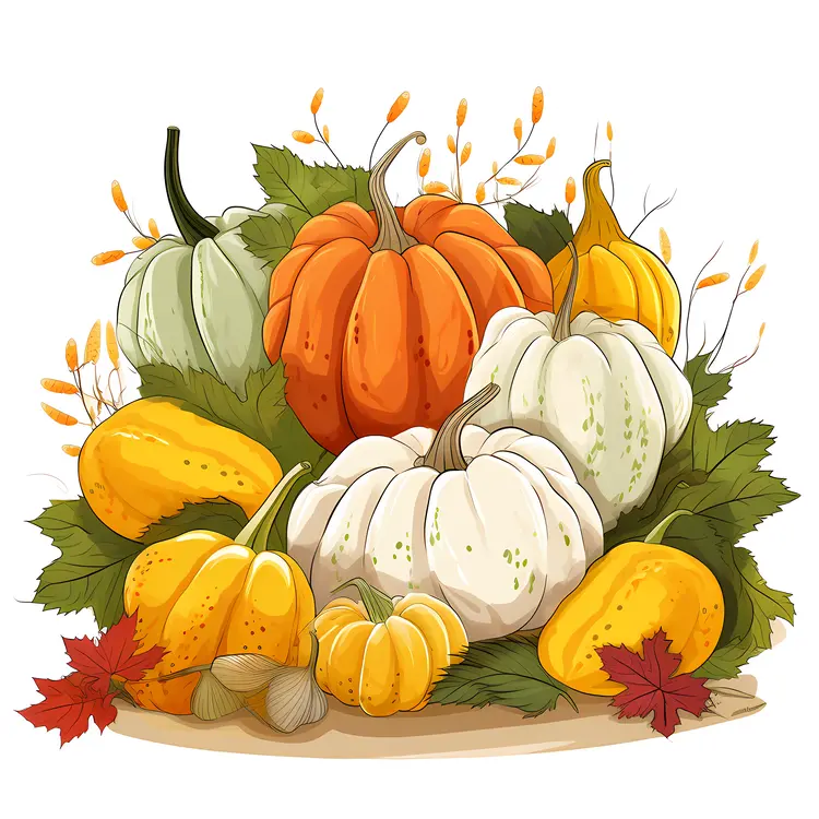 Colorful Pumpkins for Autumn Harvest