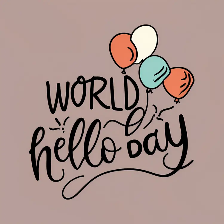 World Hello Day with Balloons