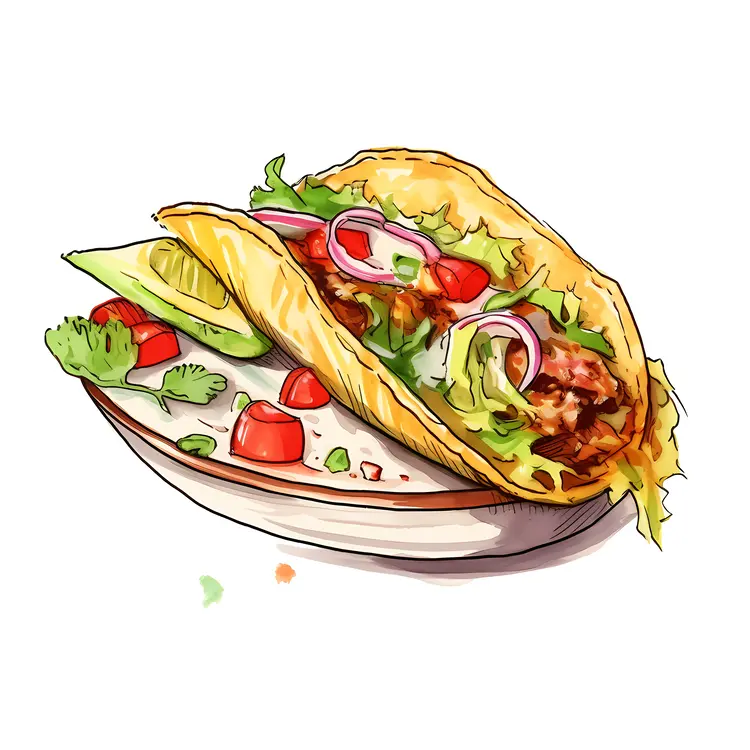 Delicious Taco with Fresh Vegetables