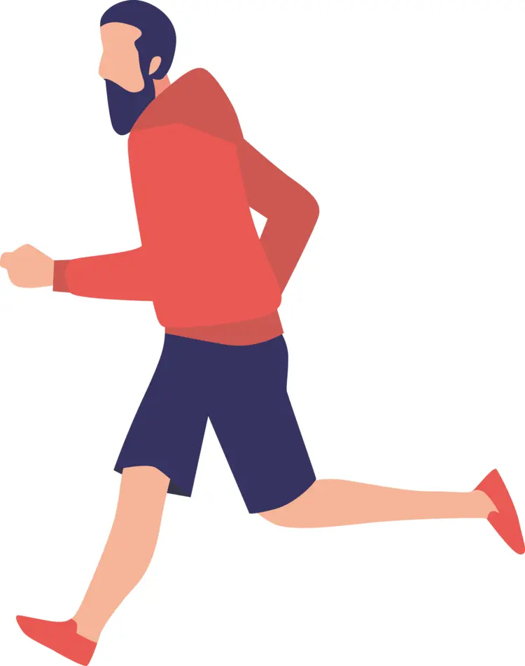 Running Man in Red Hoodie