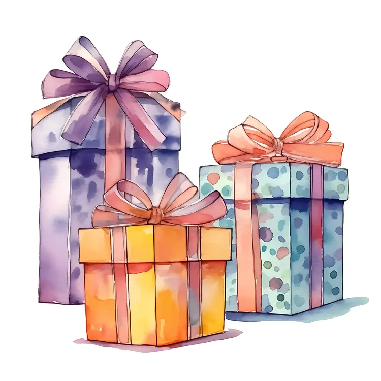 Three Colorful Gift Boxes