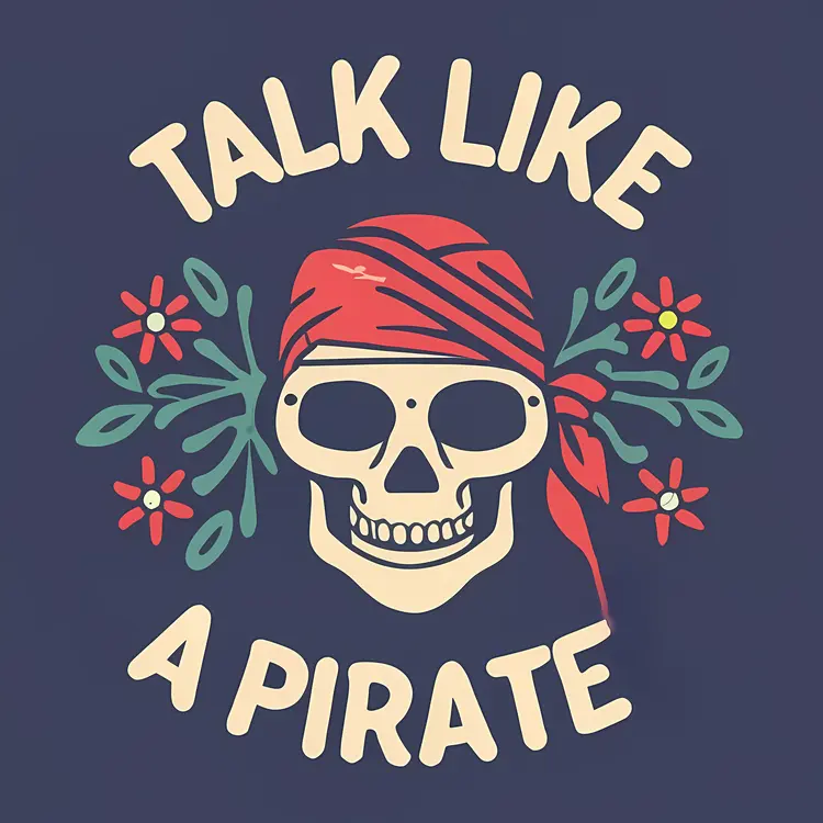 Pirate Skull with Bandana Illustration