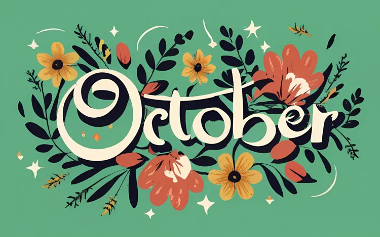 October with Flowers and Leaves