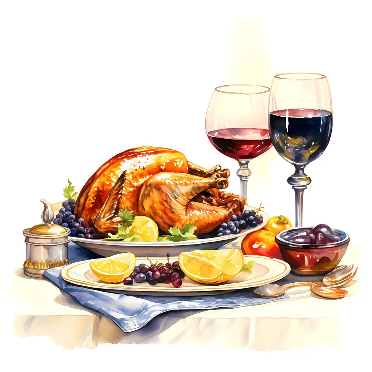 Roasted Turkey with Wine and Lemons