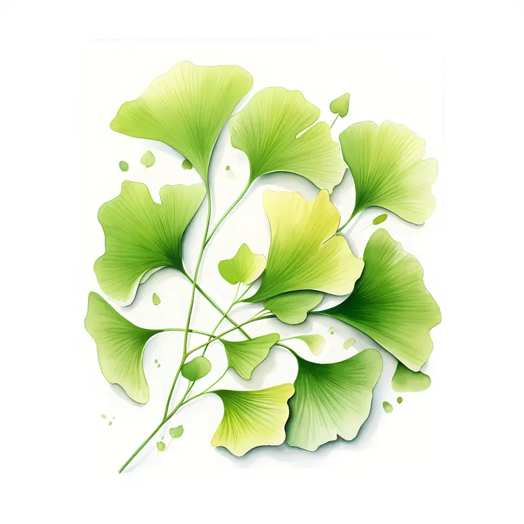 Green Ginkgo Leaves