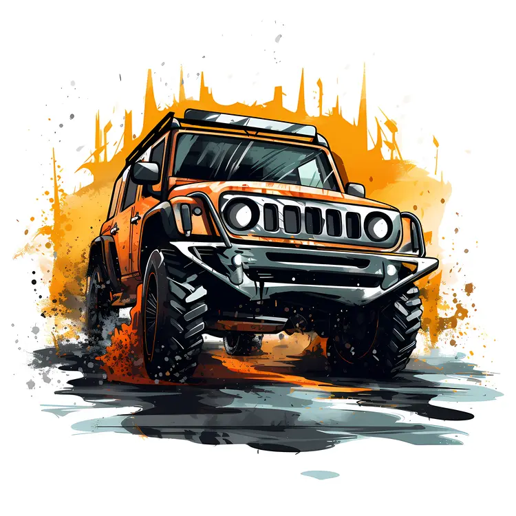 Off-Road Jeep in Muddy Adventure