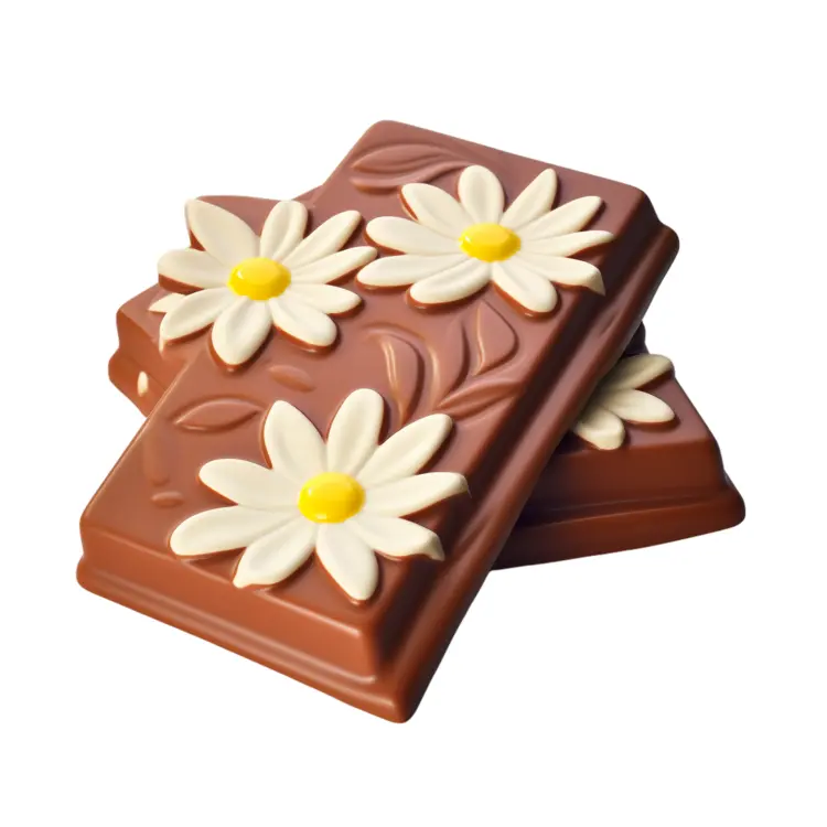 Chocolate Bars with Floral Design Illustration
