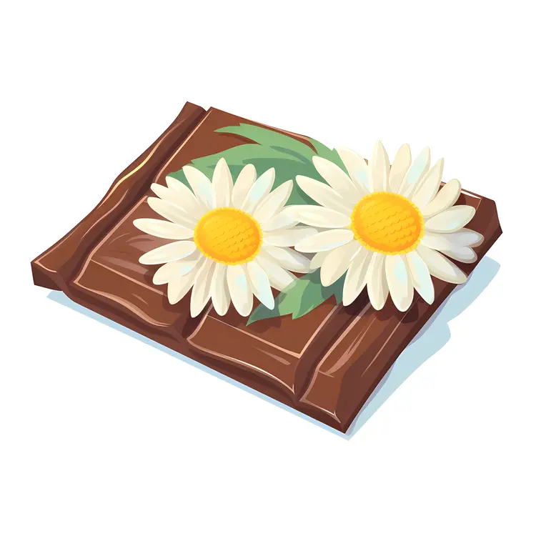Chocolate Bar with Daisies Decoration