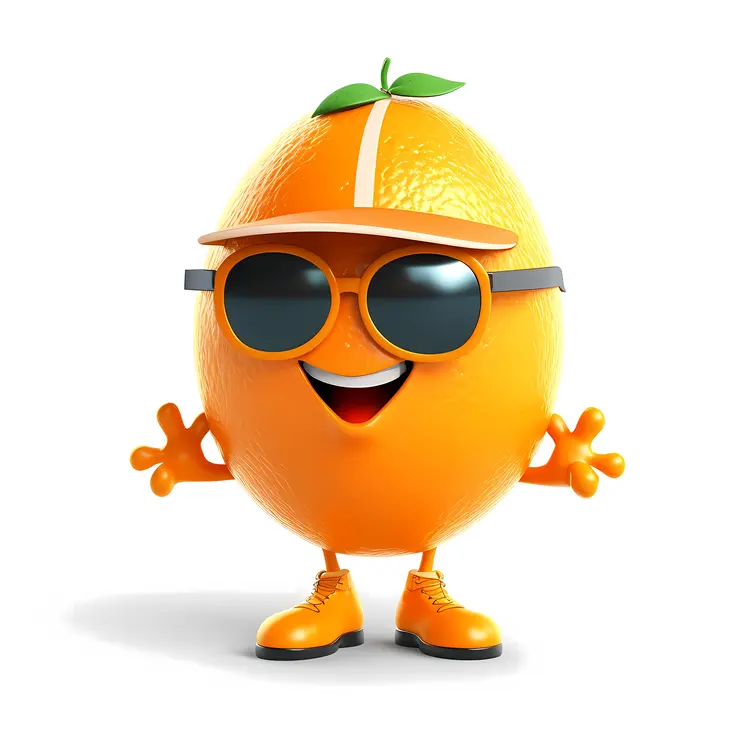 Helmeted Orange with Sunglasses