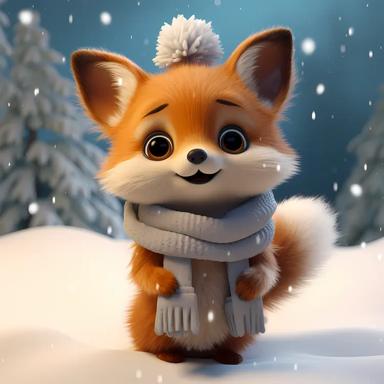 Sweet Fox in Winter Gear